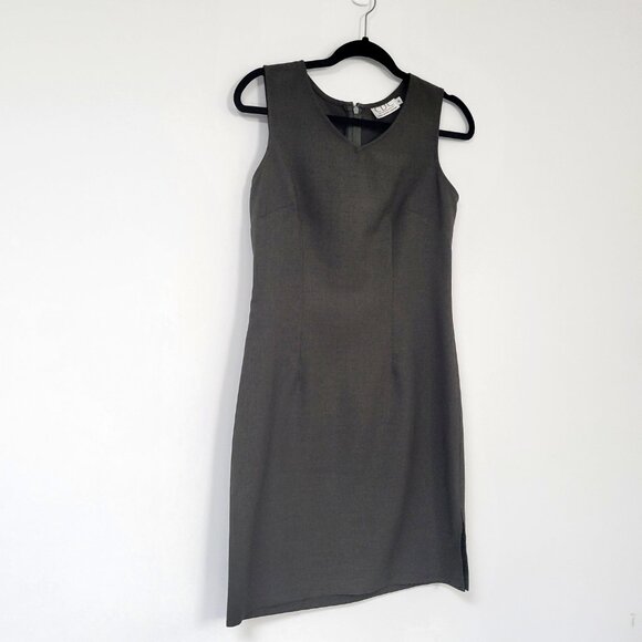 Vintage CDC Caren Desiree Dark Olive Green Sleeveless Sheath Dress Size 6 - Picture 3 of 8